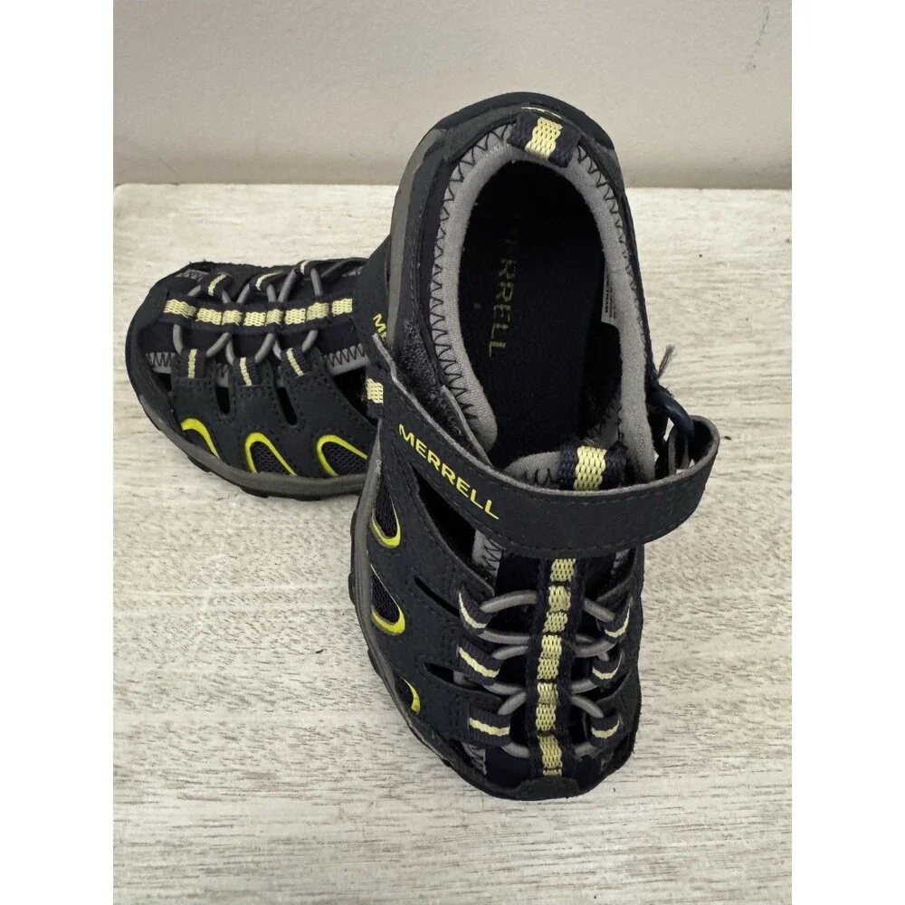 Merrell Kids Hydro Water Sandals Navy/Lime Green Size 11 M Outdoor Hiking Shoes